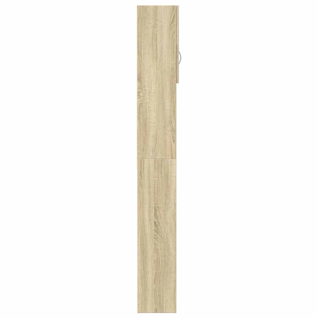 vaskemaskineskab 64x25,5x190 cm konstrueret træ Sonoma-eg