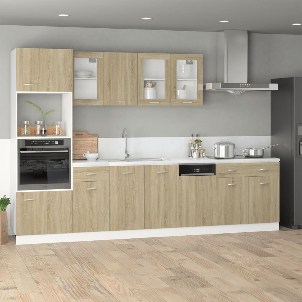 mikrobølgeovnsskab "Lyon" Sonoma eg 60x57x207 cm konstrueret træ