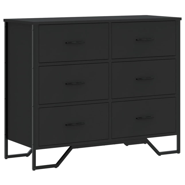 kommode 91x35,5x74,5 cm konstrueret træ sort