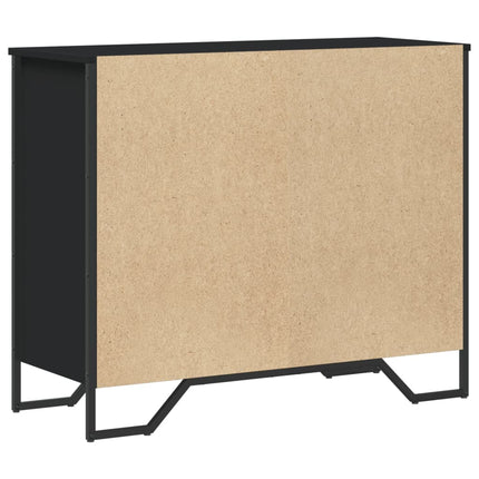 kommode 91x35,5x74,5 cm konstrueret træ sort