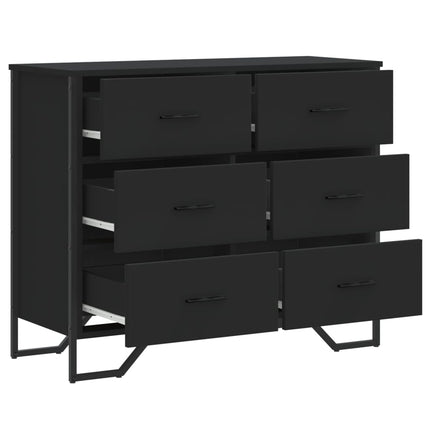 kommode 91x35,5x74,5 cm konstrueret træ sort