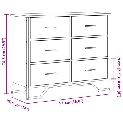 kommode 91x35,5x74,5 cm konstrueret træ sort