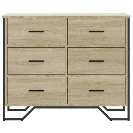 kommode 91x35,5x74,5 cm konstrueret træ sonoma-eg