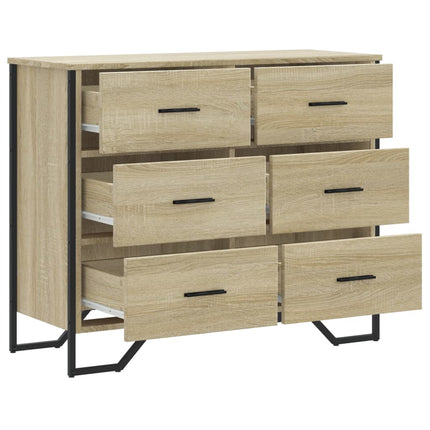 kommode 91x35,5x74,5 cm konstrueret træ sonoma-eg