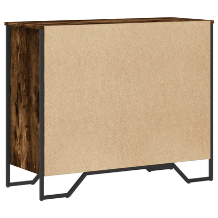 kommode 91x35,5x74,5 cm konstrueret træ røget egetræsfarve