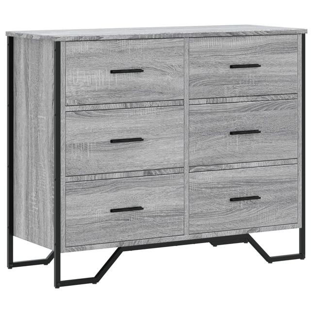 kommode 91x35,5x74,5 cm konstrueret træ sonoma-eg
