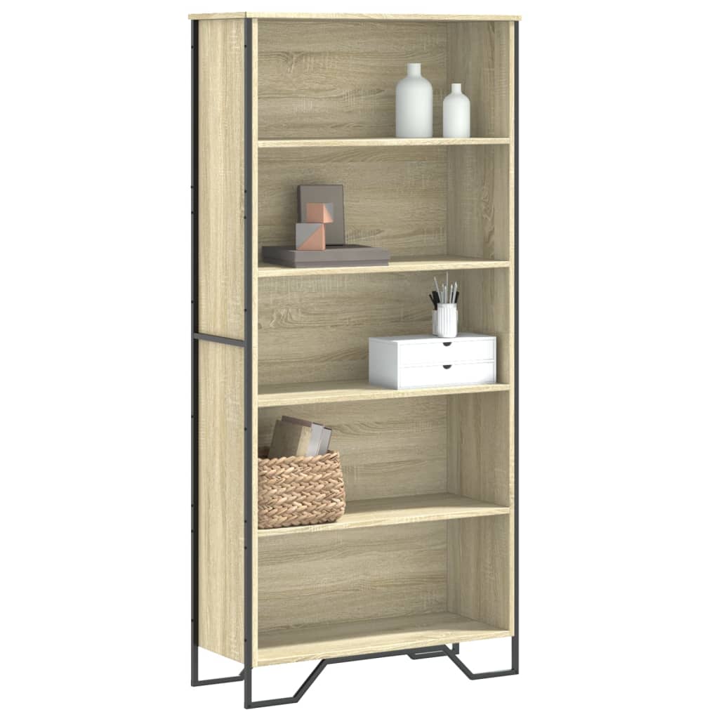 bogreol 80x31x169 cm konstrueret træ sonoma-eg billede