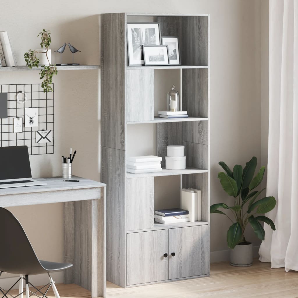 vidaXL bogreol 70x36x189 cm konstrueret træ grå sonoma-eg