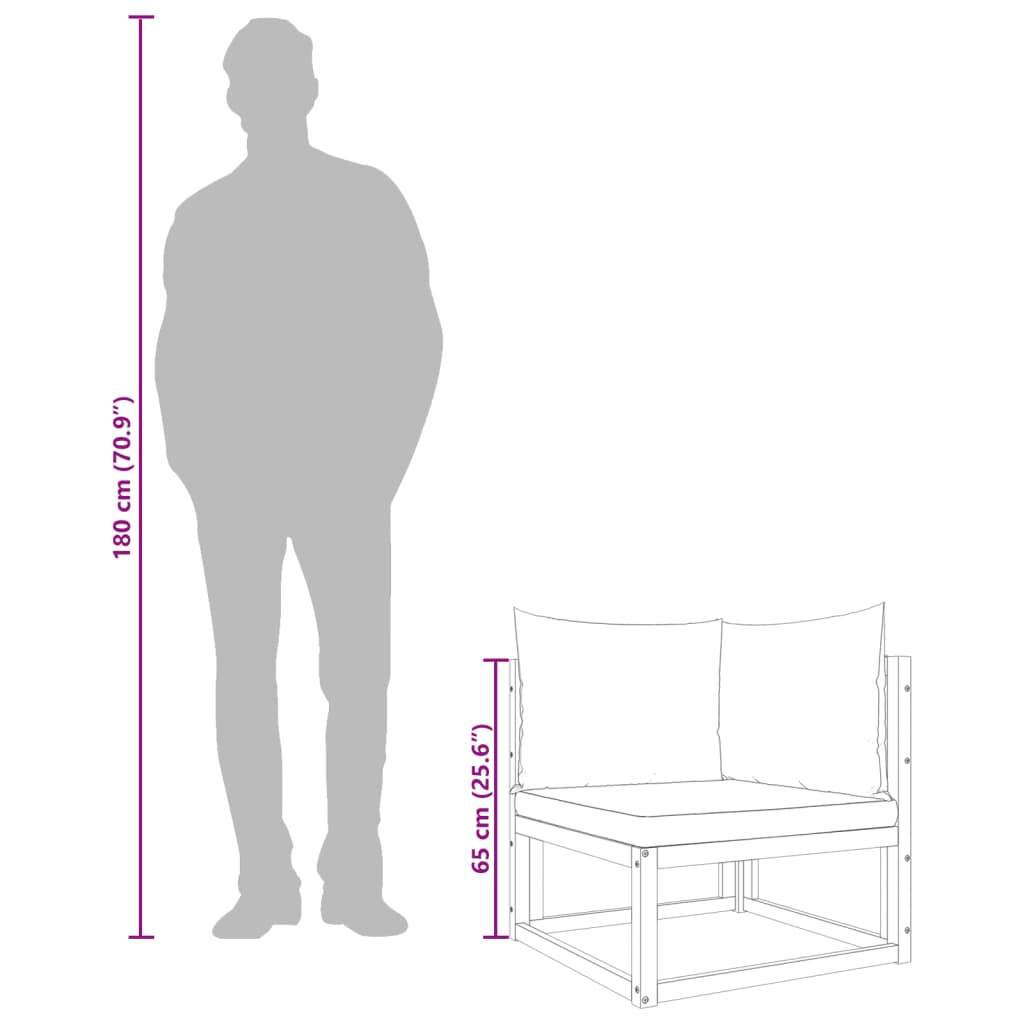 havesofaer hjørne med hynder 2 stk. træ akacie og reb