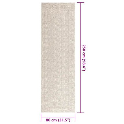 gulvtæppe ZIZUR 80x250 cm jute-look indendørs og udendørs