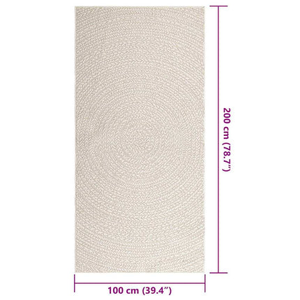 gulvtæppe ZIZUR 100x200cm jute-look indendørs og udendørs