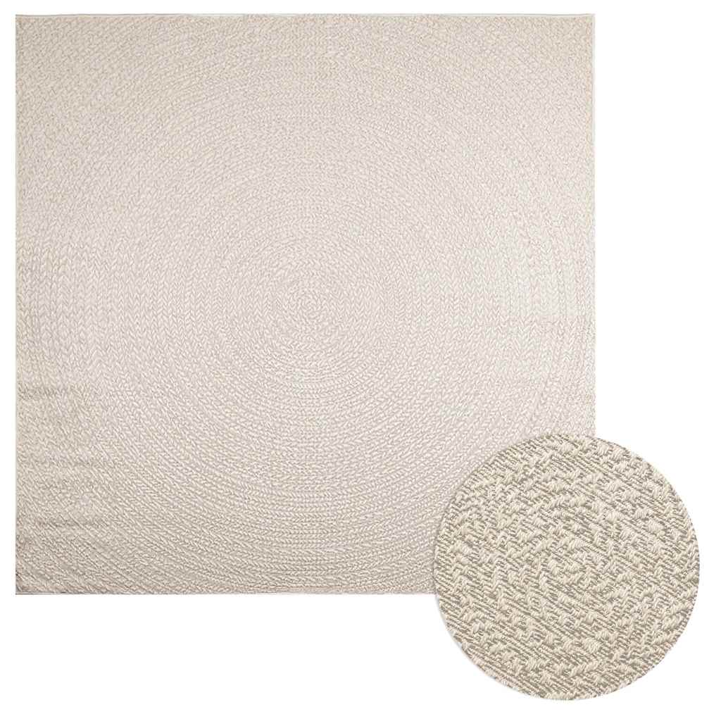 Gulvtæppe ZIZUR 240x240 cm med jute-look