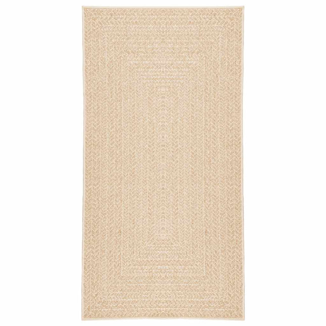 gulvtæppe ZIZUR beige 60x110 cm jute-look indendørs og udendørs