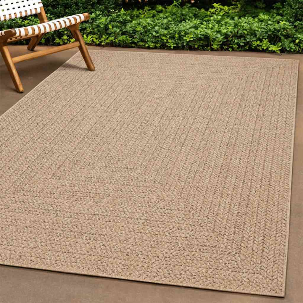 gulvtæppe ZIZUR beige 60x110 cm jute-look indendørs og udendørs