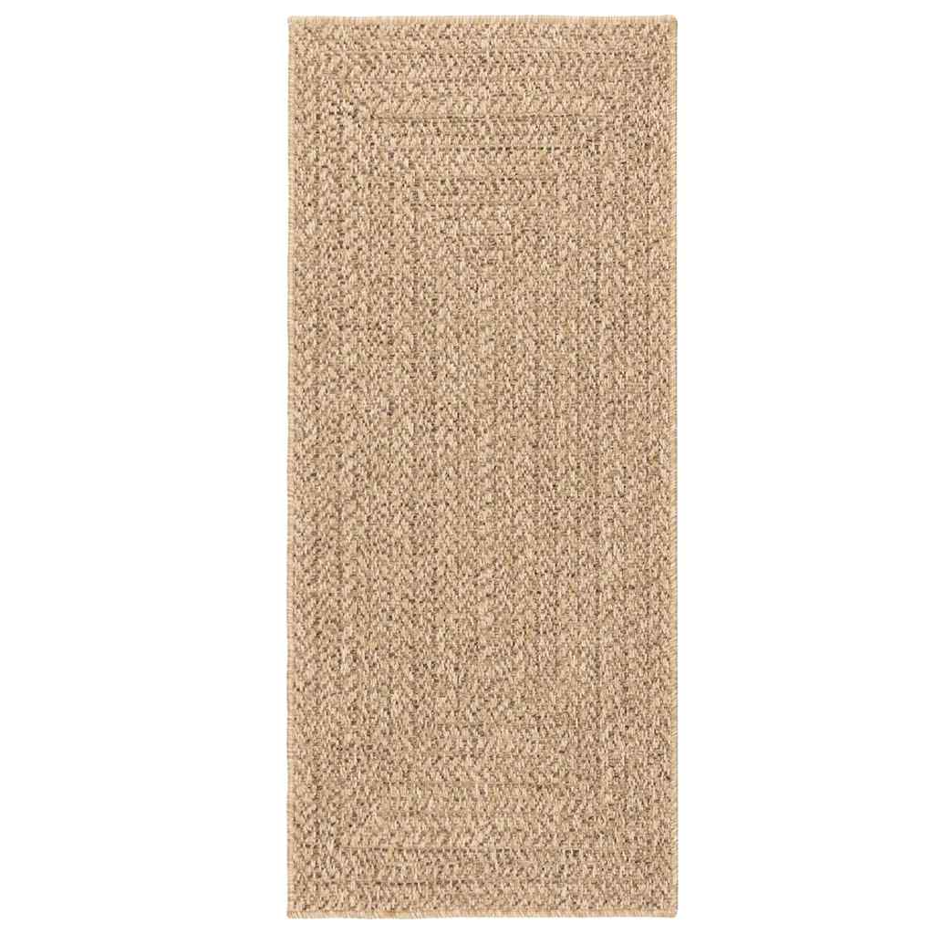 gulvtæppe ZIZUR beige 80x200 cm jute-look indendørs og udendørs