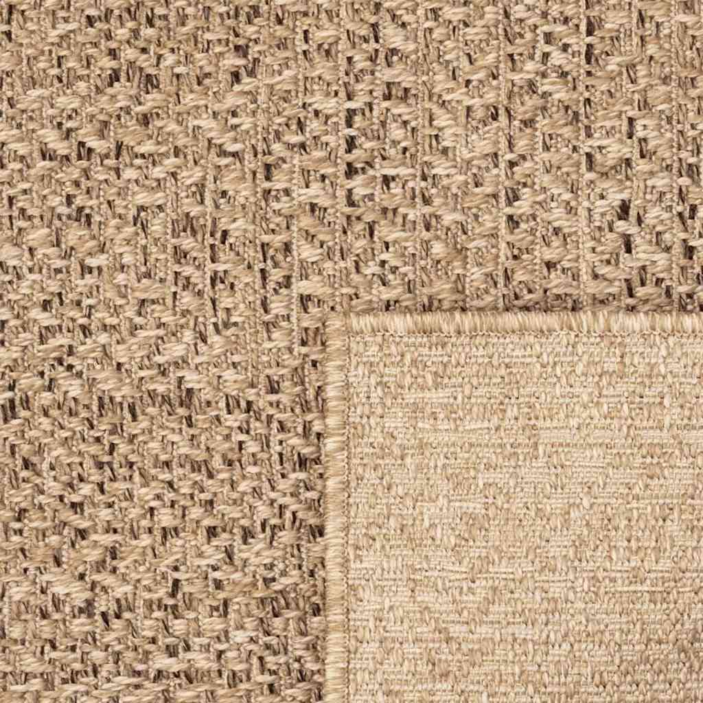 gulvtæppe ZIZUR beige 80x200 cm jute-look indendørs og udendørs
