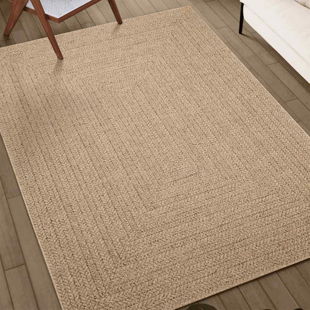 gulvtæppe ZIZUR beige 80x250 cm jute-look indendørs og udendørs