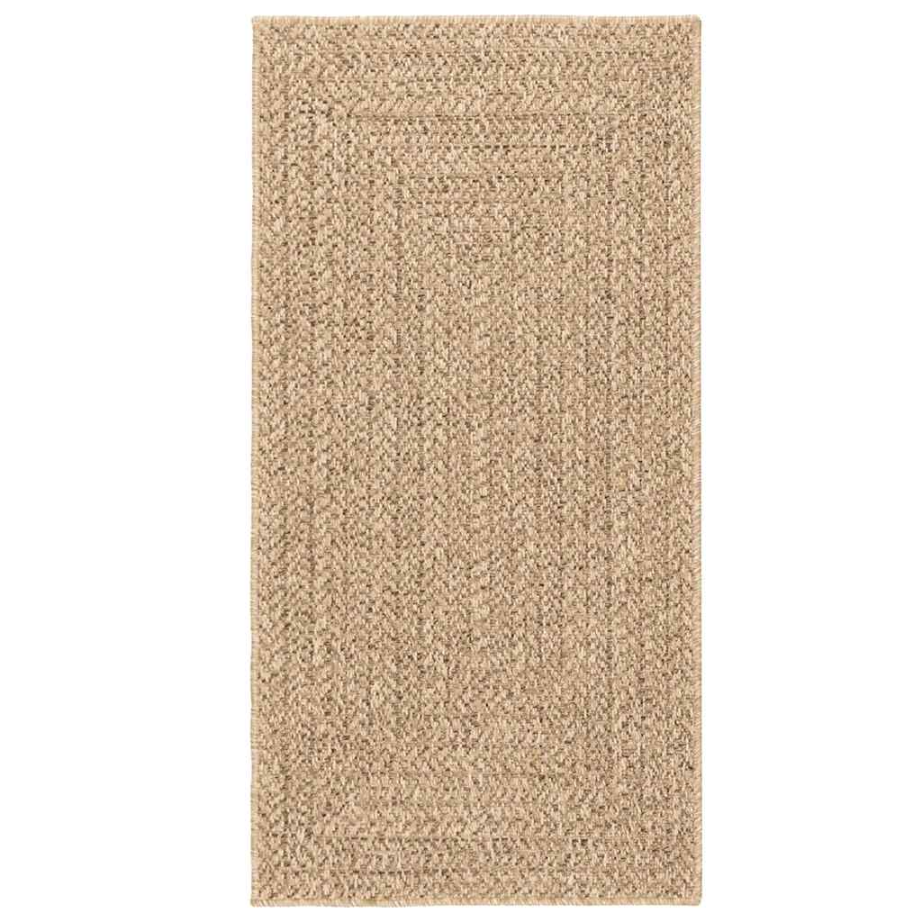 gulvtæppe ZIZUR beige 80x250 cm jute-look indendørs og udendørs