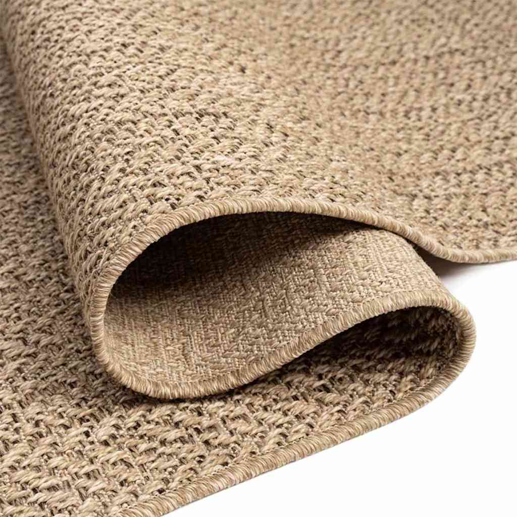 gulvtæppe ZIZUR beige 80x250 cm jute-look indendørs og udendørs