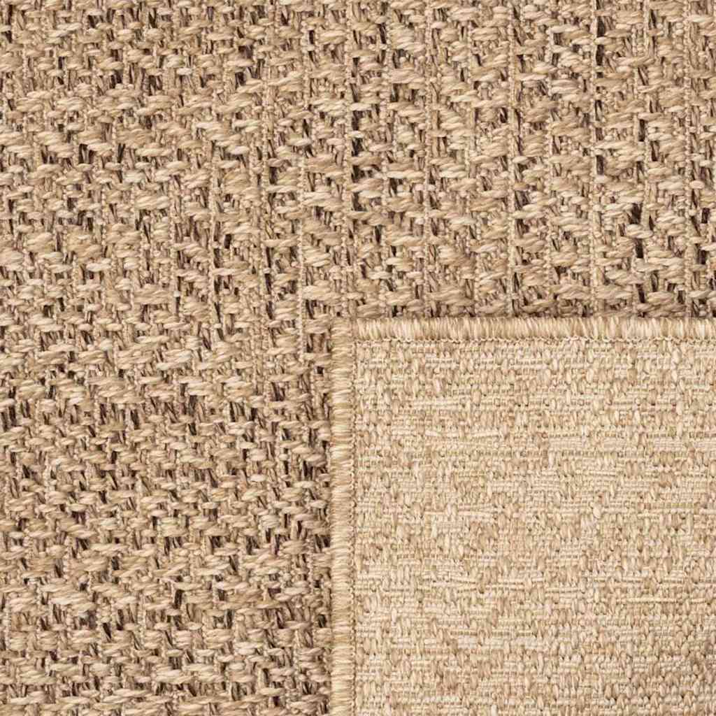 gulvtæppe ZIZUR beige 80x250 cm jute-look indendørs og udendørs