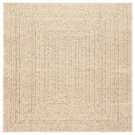 gulvtæppe ZIZUR beige 120x120cm jute-look indendørs og udendørs