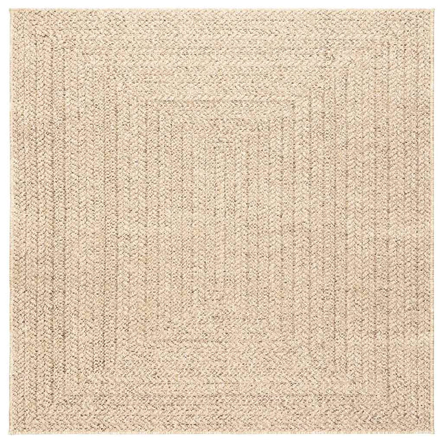 gulvtæppe ZIZUR beige 120x120cm jute-look indendørs og udendørs