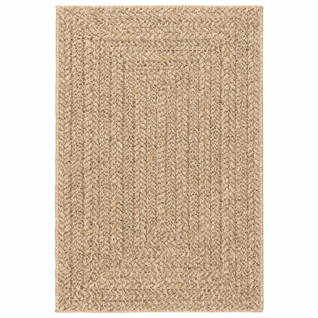 gulvtæppe ZIZUR beige 120x120cm jute-look indendørs og udendørs
