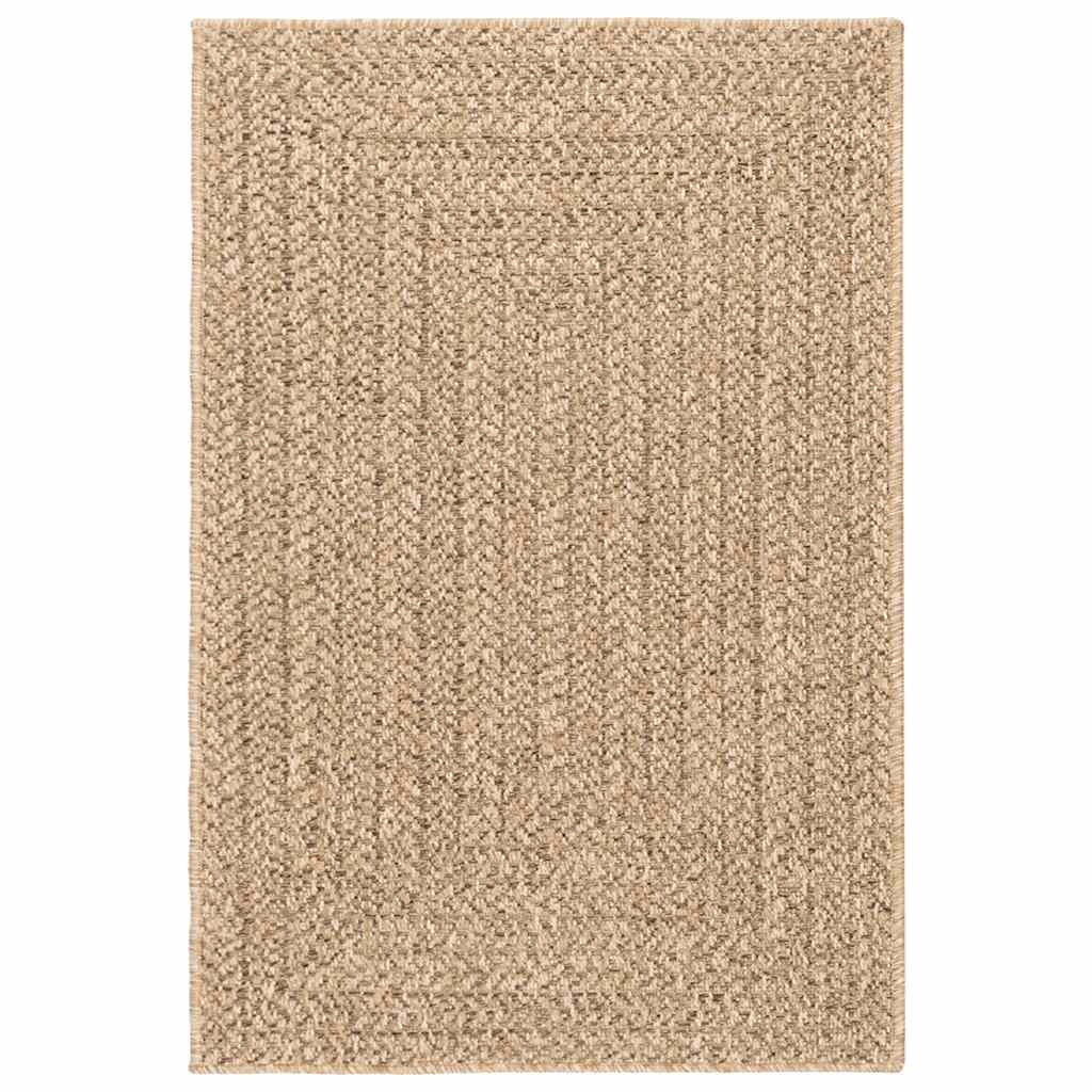 gulvtæppe ZIZUR beige 120x120cm jute-look indendørs og udendørs