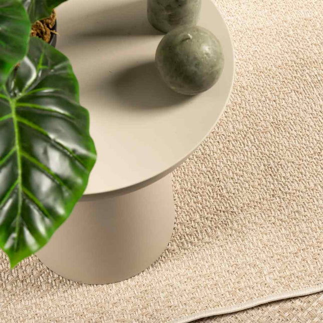 gulvtæppe ZIZUR beige 120x120cm jute-look indendørs og udendørs