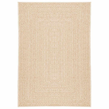 gulvtæppe ZIZUR beige 120x170cm jute-look indendørs og udendørs