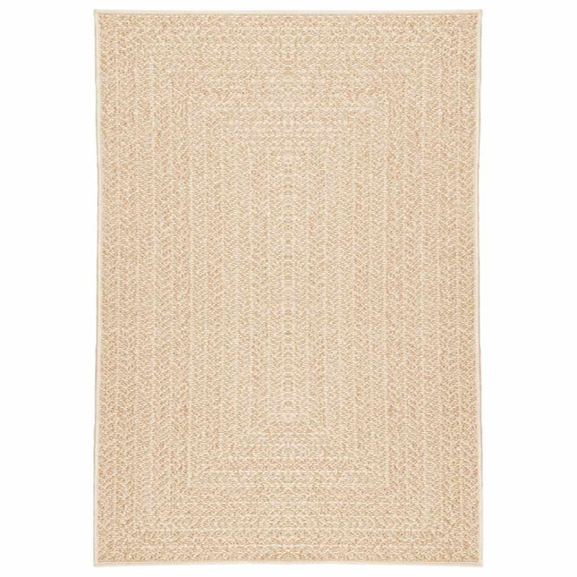 gulvtæppe ZIZUR beige 120x170cm jute-look indendørs og udendørs