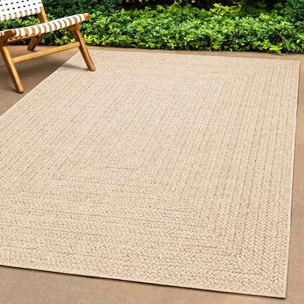 gulvtæppe ZIZUR beige 120x170cm jute-look indendørs og udendørs