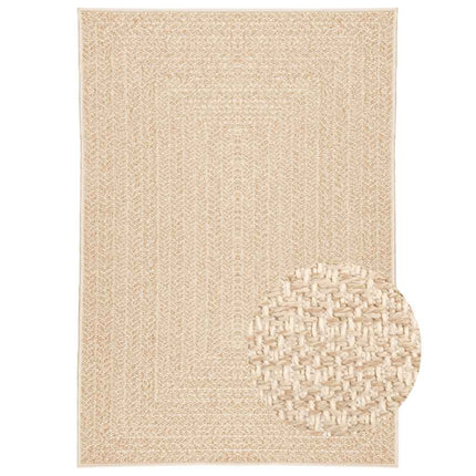 gulvtæppe ZIZUR beige 120x170cm jute-look indendørs og udendørs