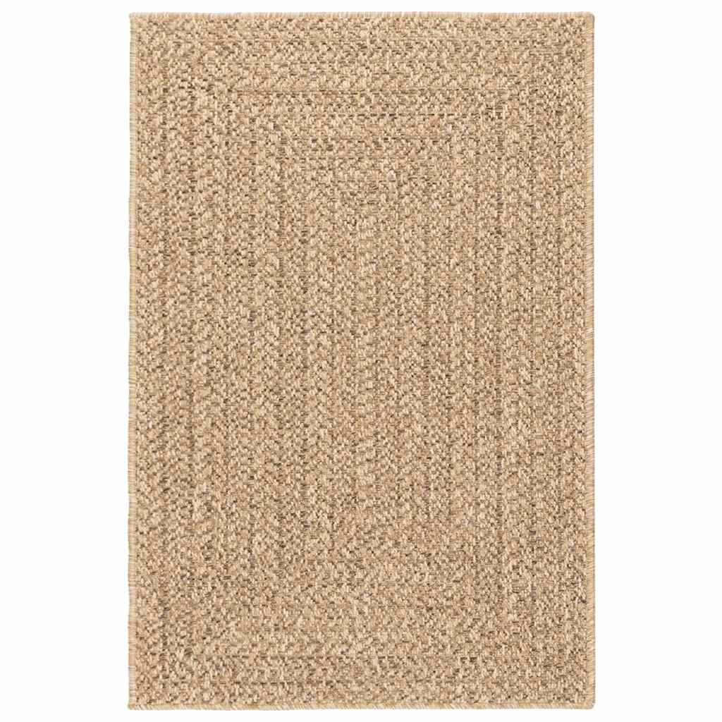 gulvtæppe ZIZUR beige 140x200cm jute-look indendørs og udendørs