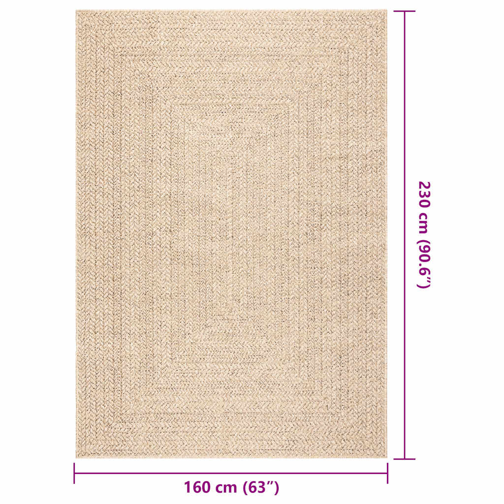 gulvtæppe ZIZUR beige 160x230cm jute-look indendørs og udendørs