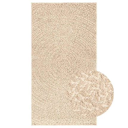 gulvtæppe ZIZUR beige 60x110 cm jute-look indendørs og udendørs