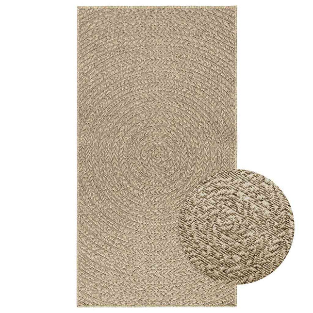 gulvtæppe ZIZUR beige 80x150 cm jute-look indendørs og udendørs