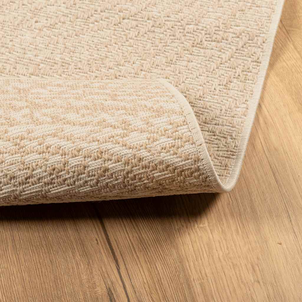 gulvtæppe ZIZUR beige 120x120cm jute-look indendørs og udendørs