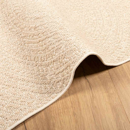 gulvtæppe ZIZUR beige 120x120cm jute-look indendørs og udendørs