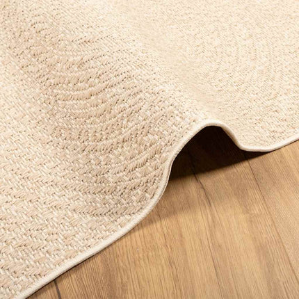 gulvtæppe ZIZUR beige 120x120cm jute-look indendørs og udendørs