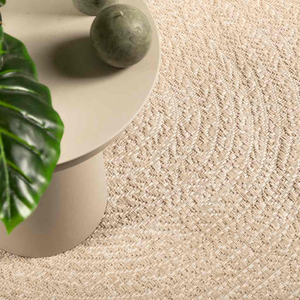 gulvtæppe ZIZUR beige 120x120cm jute-look indendørs og udendørs