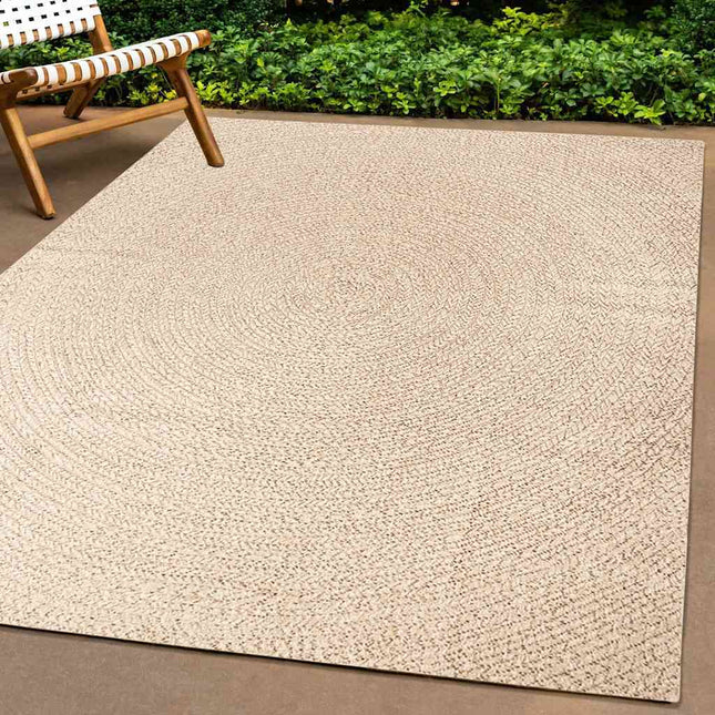 gulvtæppe ZIZUR beige 120x170cm jute-look indendørs og udendørs