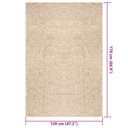 gulvtæppe ZIZUR beige 120x170cm jute-look indendørs og udendørs