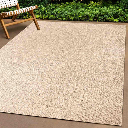 gulvtæppe ZIZUR beige 200x200cm jute-look indendørs og udendørs