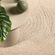 gulvtæppe ZIZUR beige Ø 120 cm jute-look indendørs og udendørs