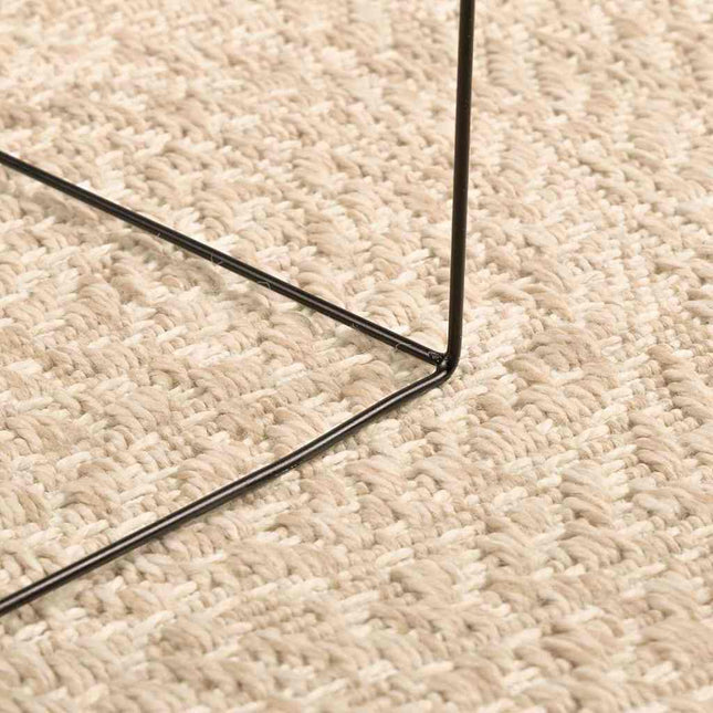 gulvtæppe ZIZUR beige Ø 120 cm jute-look indendørs og udendørs