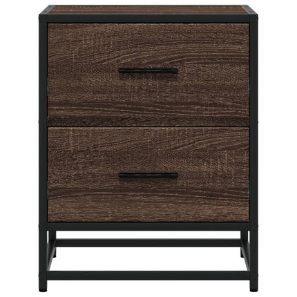 sengeborde 2 stk. 40x31x50 cm konstrueret træ brun egetræsfarve