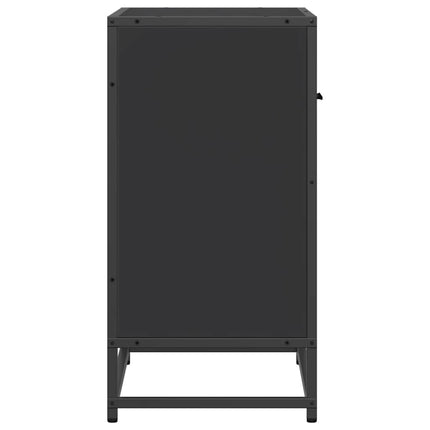 sengeskab sort 60x31x60 cm konstrueret træ og metal