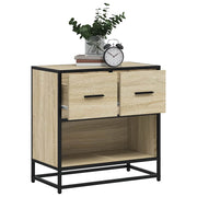sengeskab sonoma-eg 60x31x60 cm konstrueret træ og metal