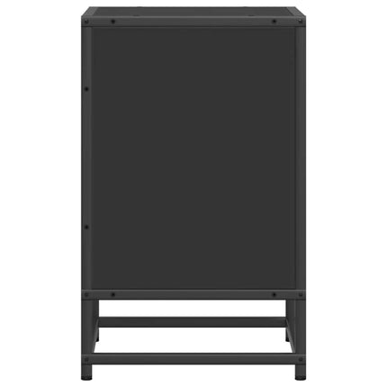 sengeskab 40x31x50 cm konstrueret træ og metal sort